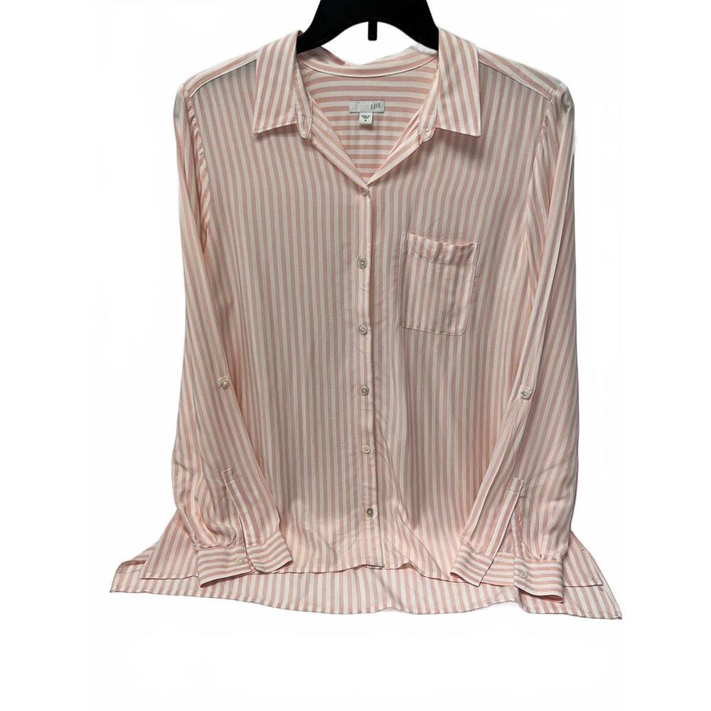 J. Jill Striped Long Sleeve Blouse- Size M